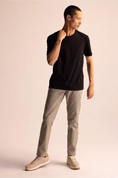 DeFacto Μπλουζάκι με κανονική εφαρμογή Crew Neck Basic μονόχρωμο κοντό μανίκι 100% βαμβάκι M7666az23sp