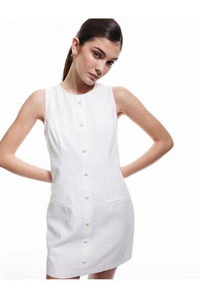 Koton off white Sleeveless Mini Dress