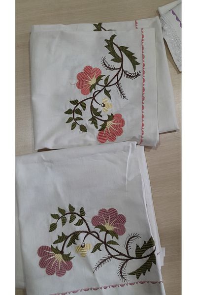 Papatyam Machine Work 2 Pieces Pillow (45X100) Lace/Vintage/Dowry/Engraving