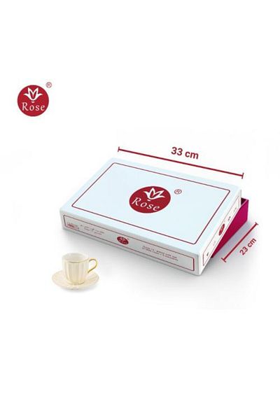 Rose RS345-12-Piece Porcelain Cup Set
