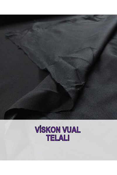 Kumaş Parça TELALI Βισκόζη Voile σε μαύρο χρώμα (Πλάτος 130 cm x Μήκος 300 cm)