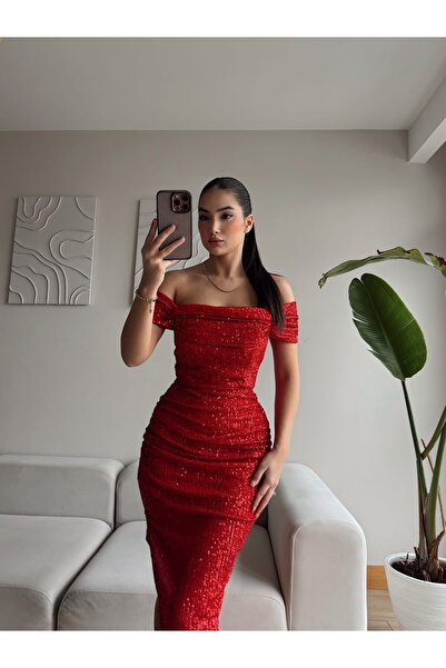 zoezoe Liana Degaje Yaka Midi Elbise hijap