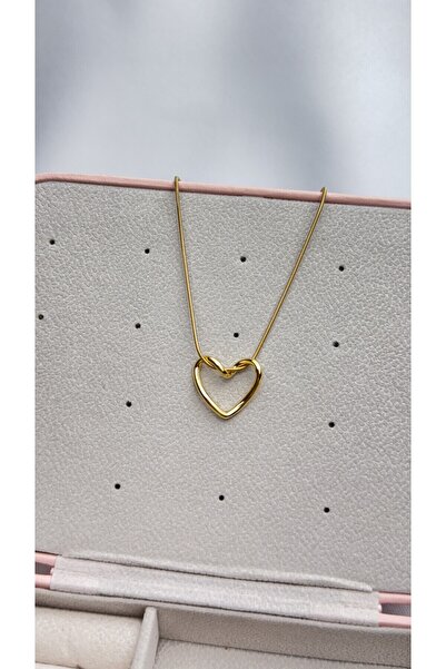 lilith accesuary قلادة قلب بعقدة صفراء ذهبية، قلادة فولاذية، مع صندوق هدايا