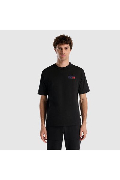 New Balance Ανδρικό μαύρο μπλουζάκι Lifestyle Mnt3434-bk