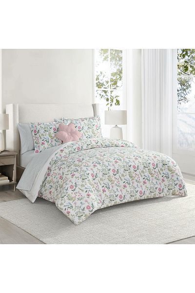 Orange Bed & Bath Pink Botanical | طقم لحاف مفرد 8 قطع
