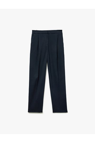 Koton Pantaloni din țesătură plisată cu talie elastică cu picioare drepte de sezon nou