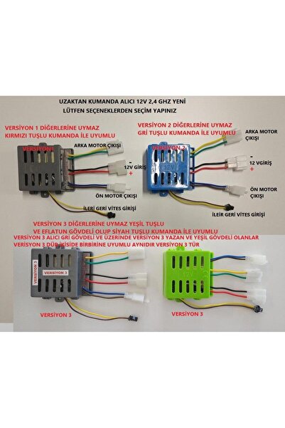 PİLSAN Pilsan Akülü Araba Uzaktan Kumanda Alıcı Beyin 12 V 2.4 Ghz Yeşil Model