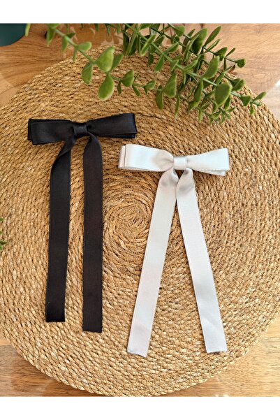 vikivin bebe مجموعة من 2 مشبك فيونكة أوتوماتيكي من الساتان