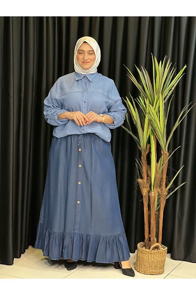 Butik büyük beden Fusta Denim
