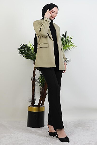 GİYZAMİLA Leopard Lined Jacket Mint Color