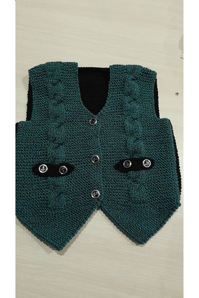 Papatyam Hand Knitted Baby Efe Vest Handcrafted Baby Kids Knit Vest/Efe Vest