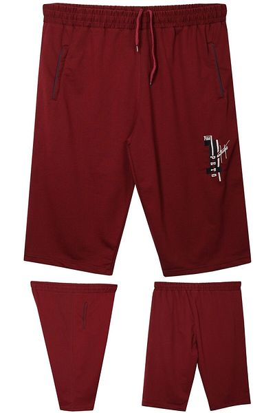 marufshop Pine1 Written Combed Cotton Capri Suitable for Men's Large Sizes between 110 - 150 Kilograms