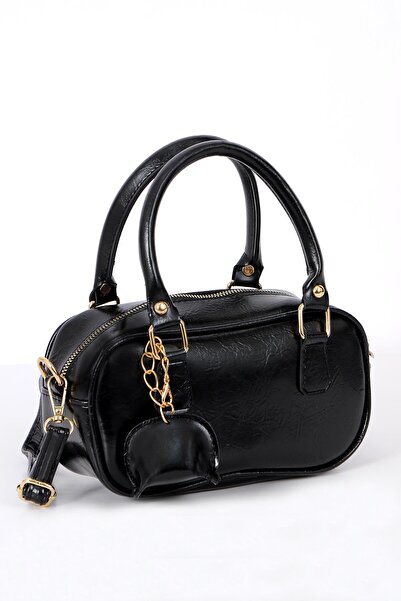 Bipanya Ruby Mini Cüzdan Charm Detaylı Rugan Deri Fermuar Kapama Kadın El Çapraz Kol Omuz Çantası BP-4853O