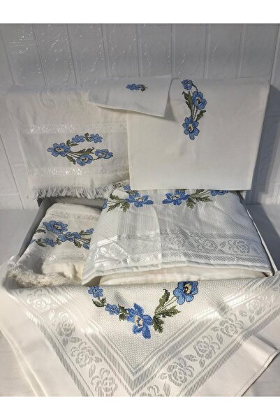 Vinezza Home Collection Çeyizlik 6 Parça Çiçek Nakışlı Etamin İşleme Seccade ...