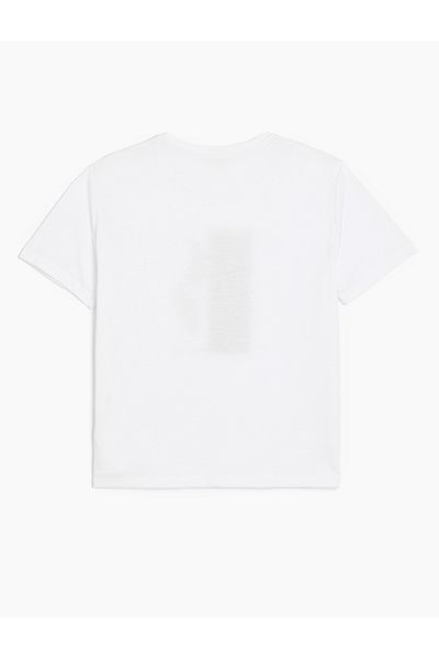 Koton Μπλουζάκι με κοντό μανίκι New Season Crew Neck με μεταλλικό ασημί στάμπα