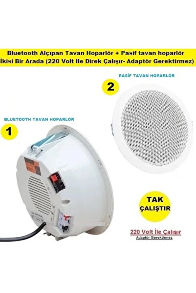 Uygun Bluetooth Alçıpan Tavan Hoparlör - Pasif Tavan Hoparlör Ikisi Bir Arada