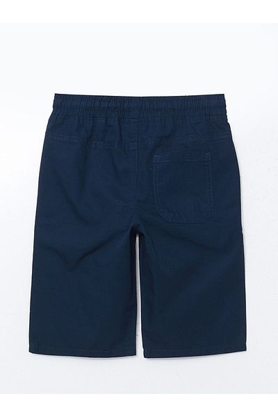 LC Waikiki Standard Mold 100% Cotton Gabardine Fabric Boys Bermuda with Elastic Waist and Laces