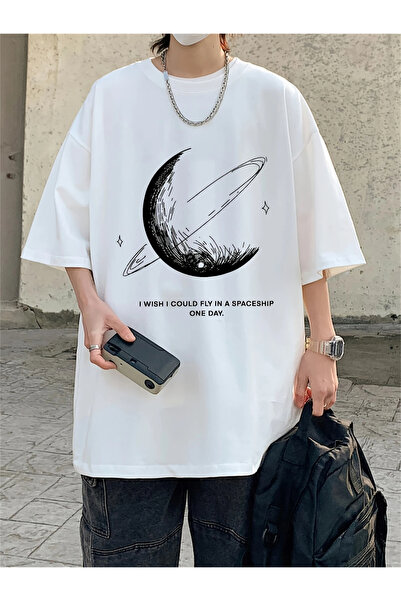 npLStore Unisex Planet Štampano Oversize kroj T-shirt