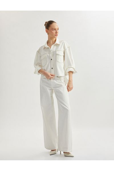 Koton off-white Buttoned Denim Jacket