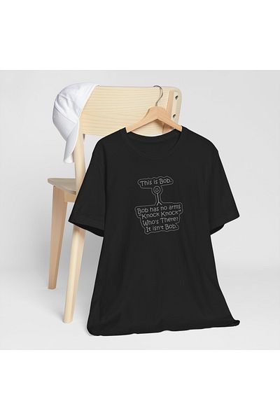IVART Bob Has No Arms Printed -unisex -100% βαμβακερό κοντομάνικο μπλουζάκι με κανονικό λαιμόκοψη