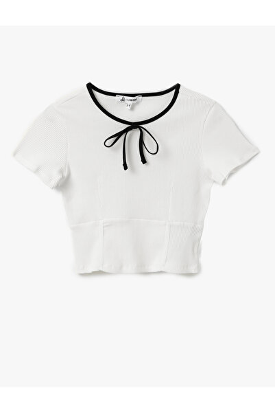 Koton ecru Crop T-Shirt
