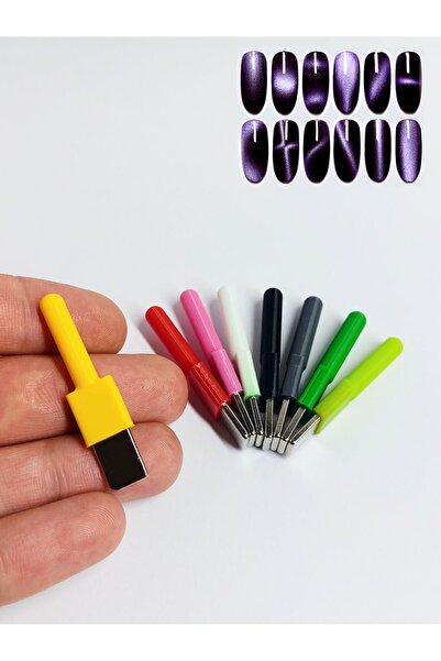 CharmFancy 1 Adet Mıknatıs Kedi Gözü Cat Eye Tırnak Oje Uygulaması Için Magnet