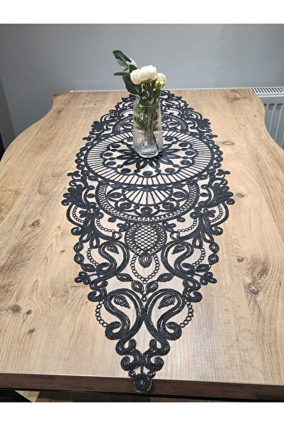YALINSHOME EV TEKSTİL ÇEYİZ masa örtüsü lüx simli RUNNER 140X43