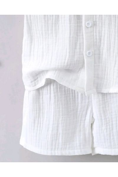 FLOWER BABY Unisex Double Layer Muslin Fabric Baby Child Bottom Top Set