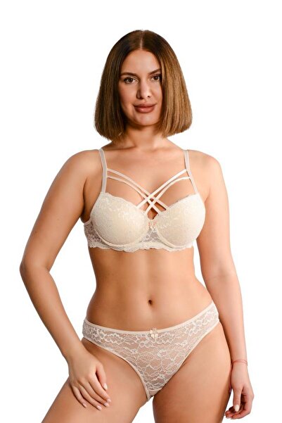 AKALA Marbling Unfilled Double Cross String Bra Panty Set 6014-8011 (Unpadded)