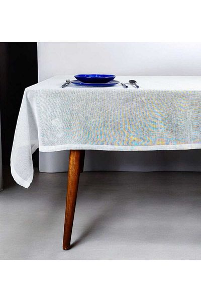 PİKKO HOME POLIESTER LUMINOUS SILVERY SUBȚIRE ALB (LM)