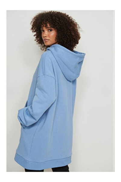 MODA Oversize Kapüşonlu Kanguru Cepli Sweatshirt Içi Polarlı Tunik