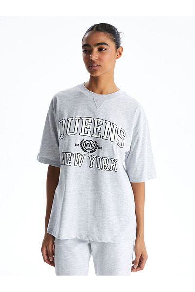LC Waikiki New Season New York Printed Oversize Women's T-Shirt - S5Gp34Z8