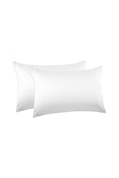 Kotonia Home Set of 2 Waterproof Pillowcases, Terry Cotton, White, 50×70 Cm