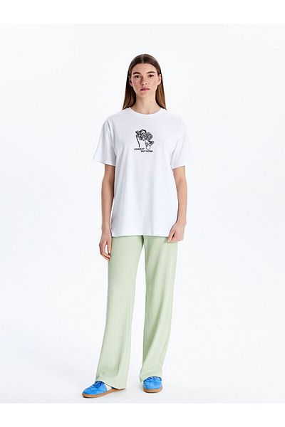 LC Waikiki Tricou pentru femei cu imprimeu Vincent Van Gogh de sezon nou - S5FA55Z8