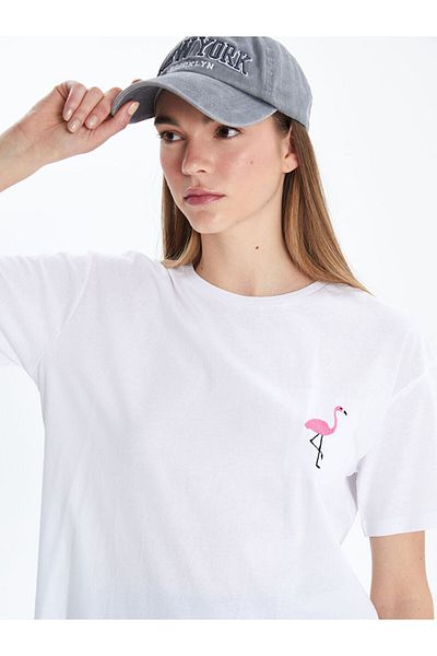 LC Waikiki New Season Crew Neck Embroidered Women's T-Shirt - S5Gr55Z8