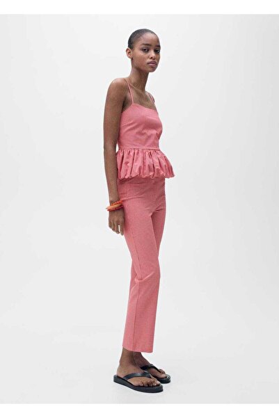 MANGO Woman Pötikareli Cropped Pantolon