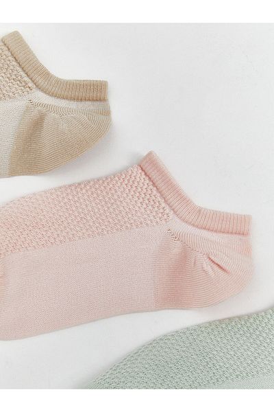 LC Waikiki Gray Self Patterned Women's Sneaker Socks 5-Piece