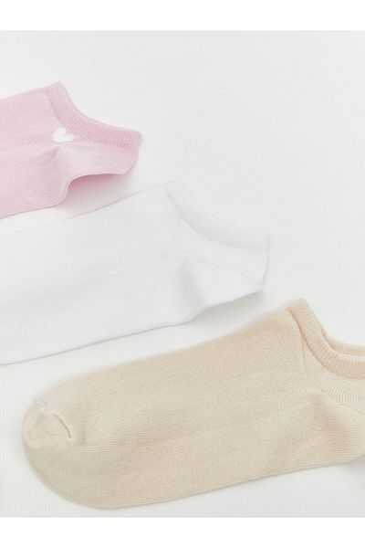 LC Waikiki Pink Printed Women's Sneaker Socks 5 Pack