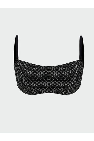 LC Waikiki Patterned Women's Bikini Top with Black Removable Pads
