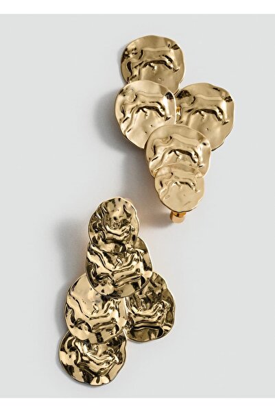 MANGO Woman Σκουλαρίκια με υφή κέρματος με κρεμαστά στοιχεία