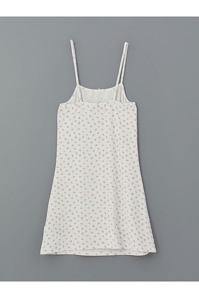 LC Waikiki Lcw Young Ecru Square Collar Floral Women's Nightgown