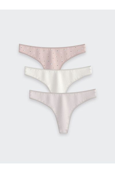 LC Waikiki Lcw Dream Pink Floral Thong Panties 3 Pack