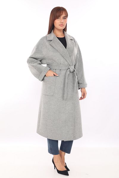 EXİTLİNE Women's Gray Standard Cut Coat