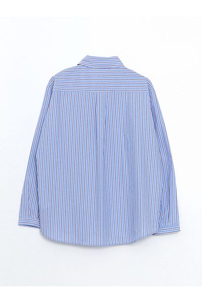 LC Waikiki Cămașă pentru femei din poplin oversize cu dungi de sezon nou - S5MP95Z8