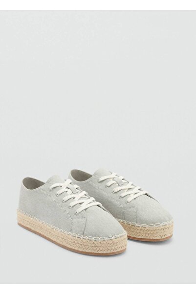 MANGO Kids Bağcıklı koton espadril