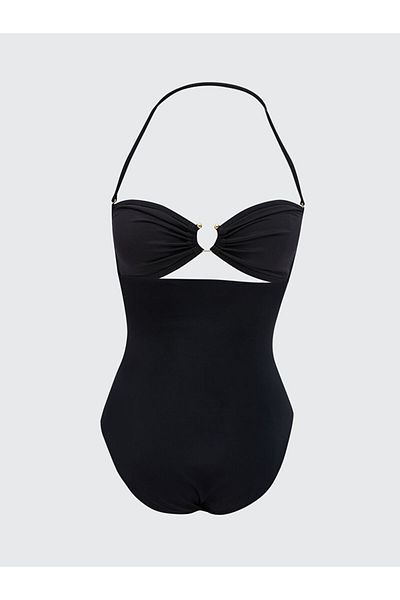 LC Waikiki Black Women's Swimsuit with Removable Pad