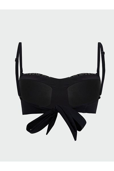 LC Waikiki Patterned Women's Bikini Top with Black Removable Pads
