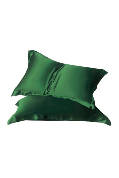 Kotonia Home Set 2 Fete De Perna Damasc Saten Delux - 100% Bumbac, 50x70 Cm, Verde Smarald