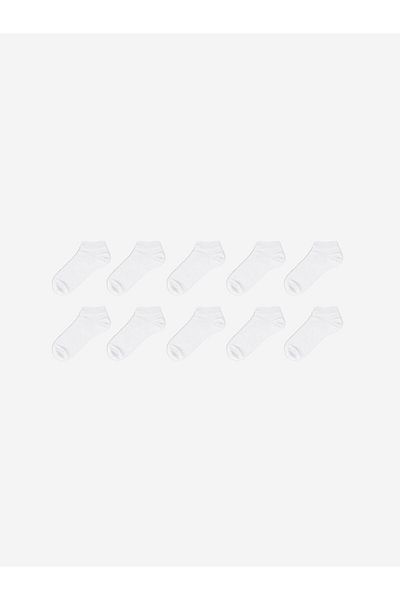 LC Waikiki Lcw Dream White Women's Plain Booties Socks 10 Pcs