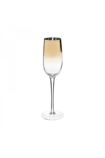 Secret de Gourmet Set of 6 champagne glasses, Arya Gold, 210 ml